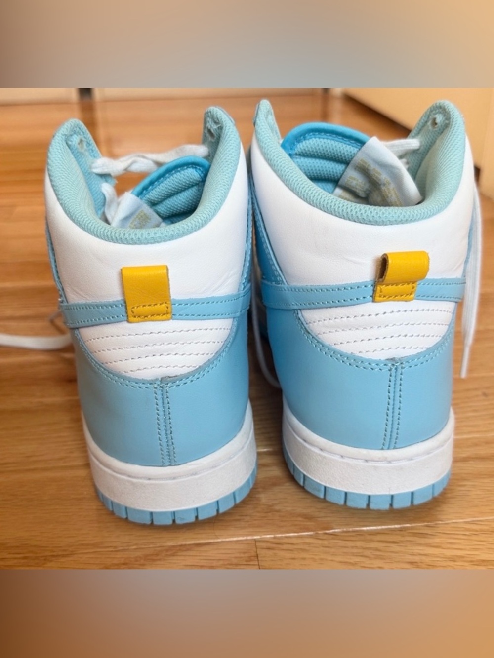 Nike Dunk High Blue Chill White University Blue Men’s Sneakers Size 9.5 - Picture 3 of 6